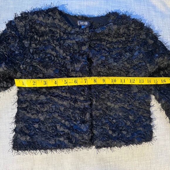 Turo Parc Girls Textured Rosette Bolero Jacket (7) Fully Lined with Front Clasp - Picture 8 of 11